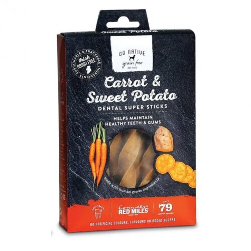 Go Native Dog Dental Super Sticks Carrot and Sweet Potato (6 Sticks)