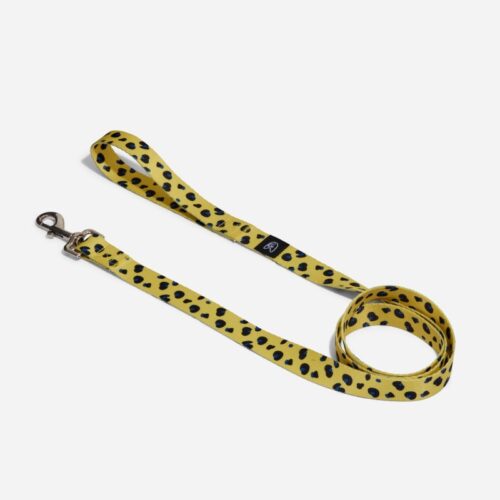 The Barkside Into The Wild Yellow Leopard Print Dog Lead
