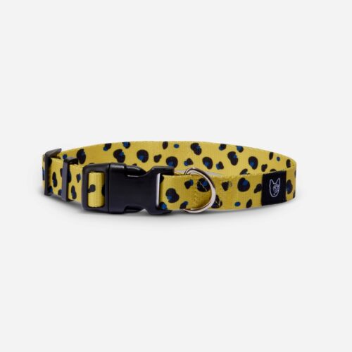 The Barkside Into The Wild Yellow Leopard Print Dog Collar