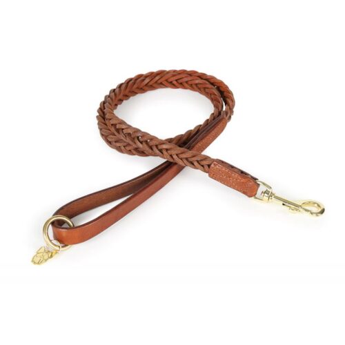 Digby and Fox Plaited Dog Lead Tan