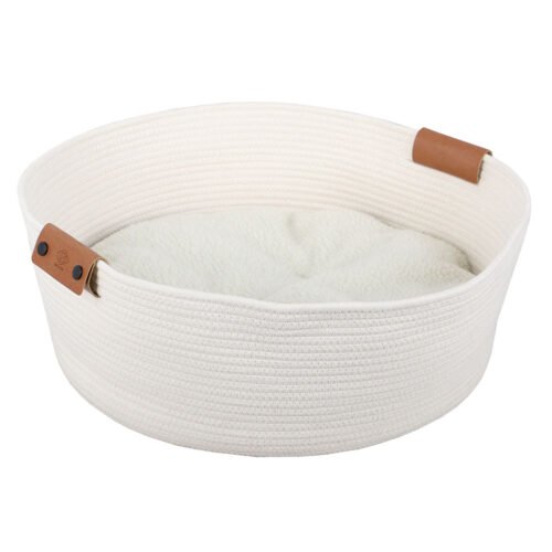 Tres D&D Home Dog / Cat White Basket Bed