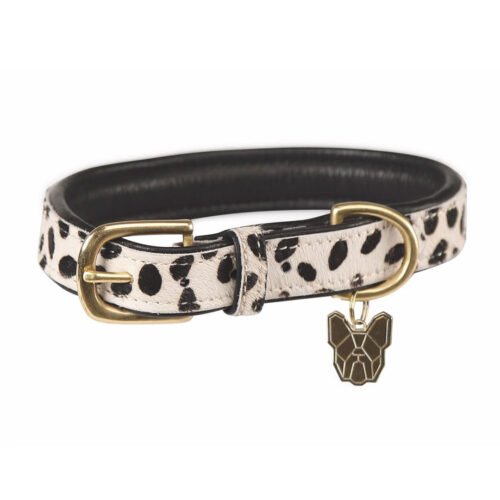 Digby & Fox Cow Hair Spot Print Dog Collar
