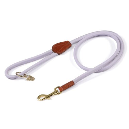 Digby and Fox Rolled leather Dog Lead Lilac