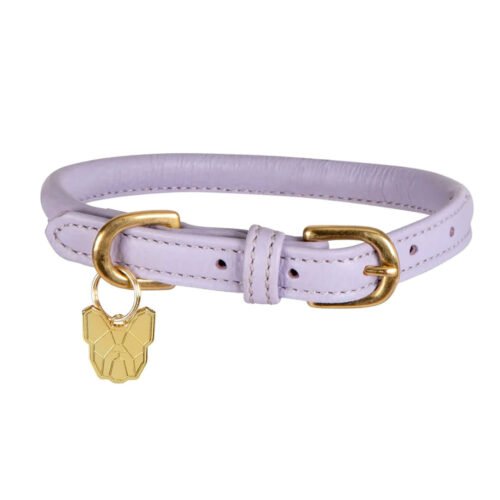 Digby & Fox Rolled Leather Dog Collar Lilac