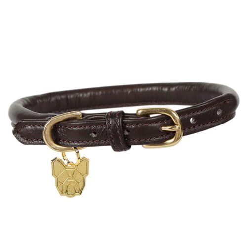 Digby & Fox Rolled Leather Dog Collar Black