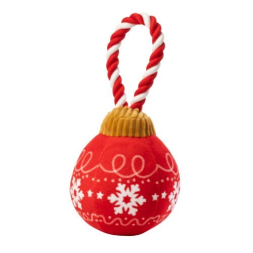 House of Paws Red Christmas Bauble Dog Rope Toy