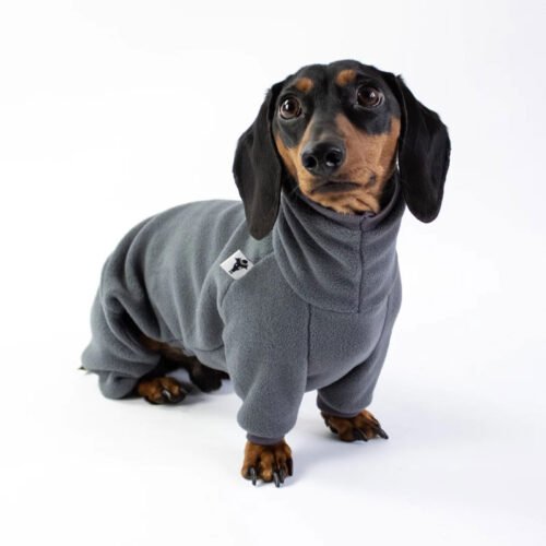 Graphite Dachshund Fleece Overall
