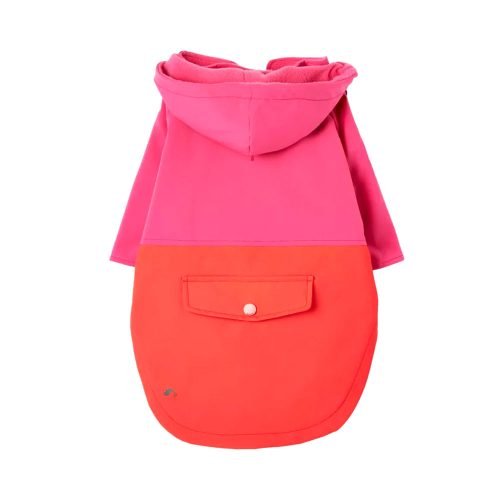 Joules Ledford Waterproof Pink Dog Raincoat