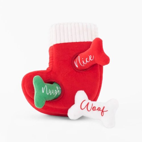 Christmas Naughty or Nice Stocking Dog Toy