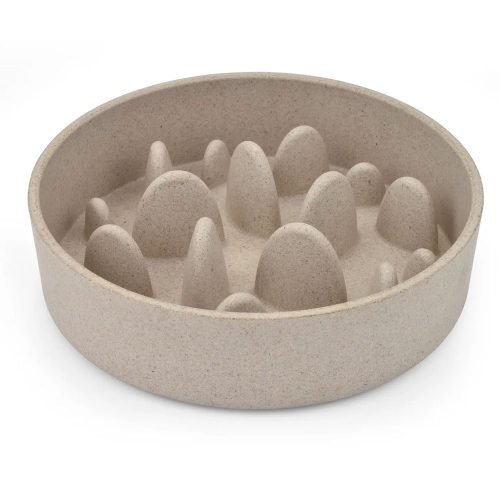 Beige Bamboo Dog Slow Feeder